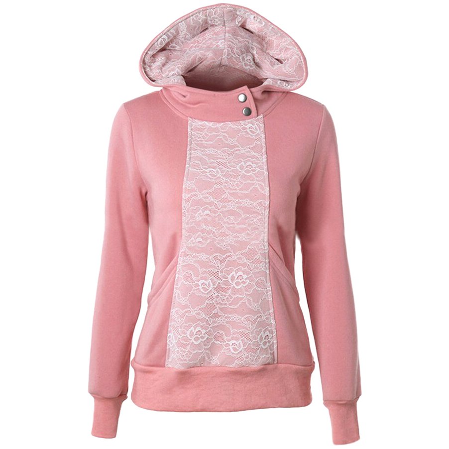 Solid Color Patchwork Printed Hoodie